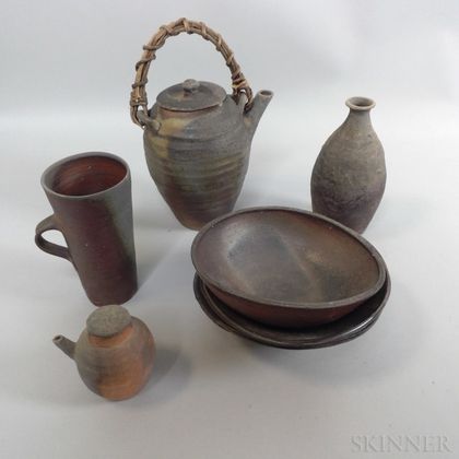 Eight Rob Barnard Studio Pottery Items