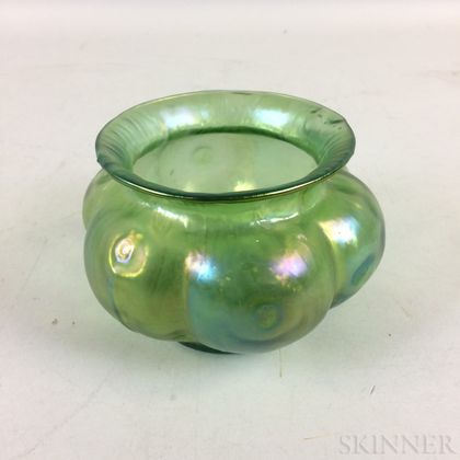 Loetz Green Iridescent Glass Bowl