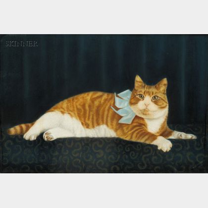 Attributed to Harriet Morton Holmes (American, 1876-1967) Portrait of an Orange Tabby Cat