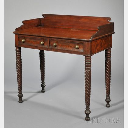Classical Carved Mahogany and Mahogany Veneer Dressing Table