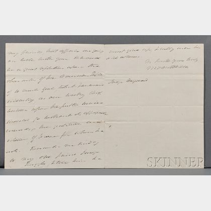 Van Buren, Martin (1782-1862) Autograph Letter Signed, London, 8 December 1831.