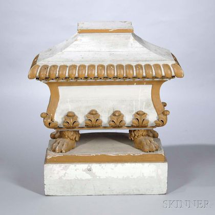 Neoclassical-style Painted Casket and Cover