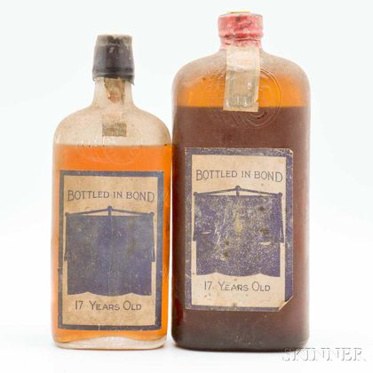Sherwood Whiskey 17 Years Old, 1 1-quart bottle 1 1-pint bottle 