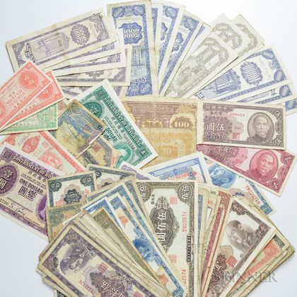 Large Group Mostly Chinese Currency