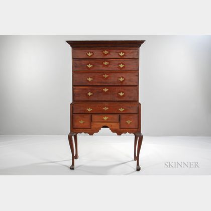 Cherry Flat-top High Chest of Drawers