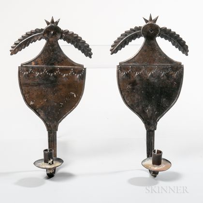 Pair of Neoclassical-style Tin Sconces