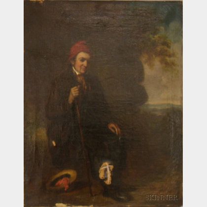 Framed British School Oil on Canvas Portrait of a Seated Man