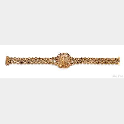 Gothic Revival 18kt Gold Bracelet