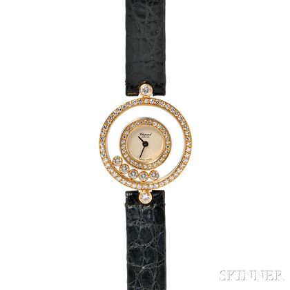 Lady's 18kt Gold and Diamond "Happy Diamonds" Wristwatch, Chopard