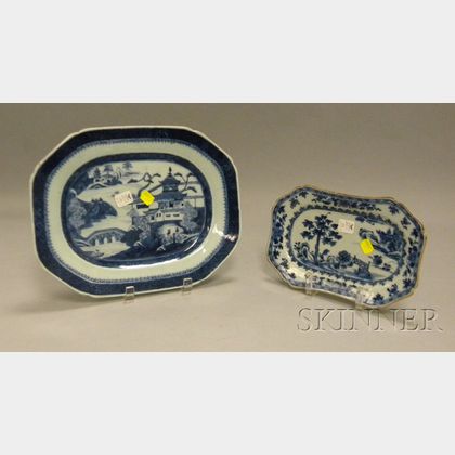 Chinese Export Porcelain Canton Platter and Nanking Platter