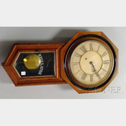 Walnut Drop Octagon Clock by Ansonia