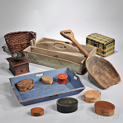 Group of Wooden Household Items
