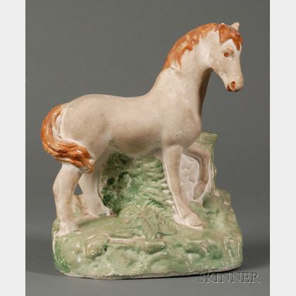 Painted Chalkware Horse Figure