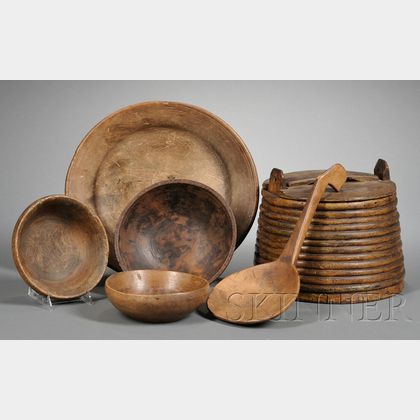 Six Woodenware Items