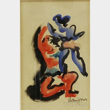 Chaim Gross (American, 1904-1991) Acrobats.