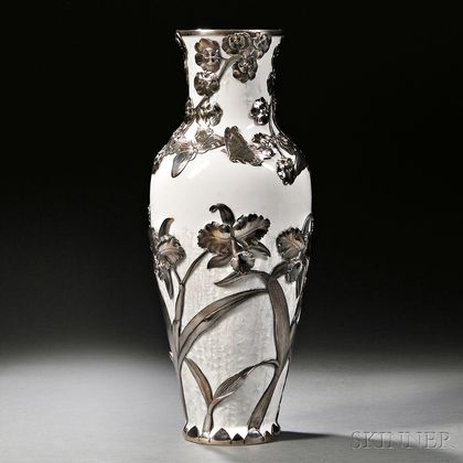 Royal Copenhagen Sterling Silver-mounted Porcelain Vase