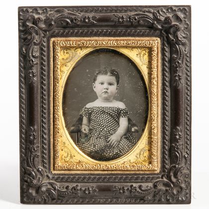 Ninth-plate Tinted Daguerreotype of a Seated Baby