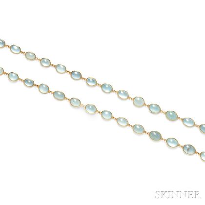 18kt Gold and Aquamarine Necklace