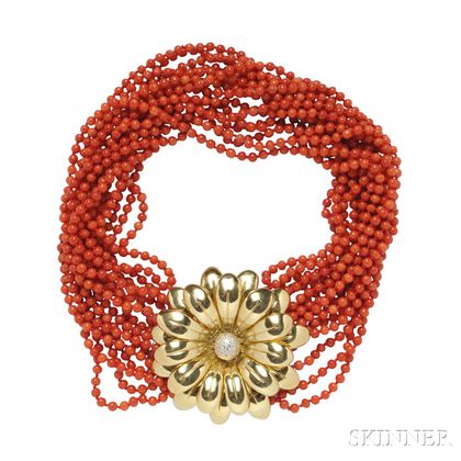 18kt Gold and Coral Necklace