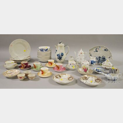 Approximately Fifty Pieces of European Decorated Porcelain Tableware