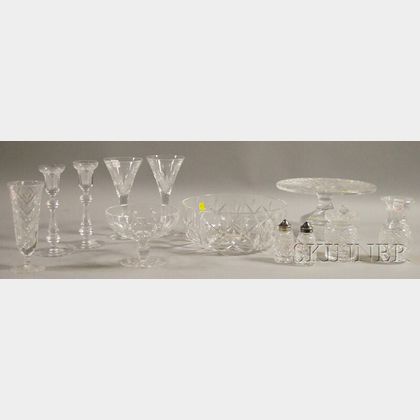 Twelve Waterford Colorless Cut Crystal Table Items