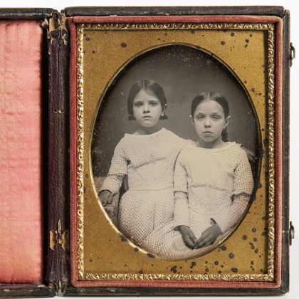 Quarter-plate Daguerreotype of Sisters