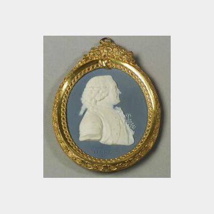 Wedgwood and Bentley Jasper Portrait Medallion of Carolus Linnaeus