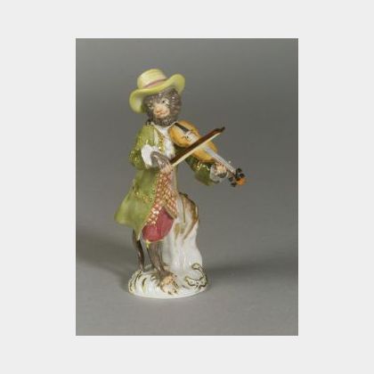 Meissen Porcelain Figure of a Monkey Violinist