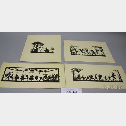 Group of Scherenschnitte or Cut-Paper Pictures