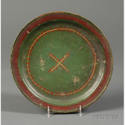 Polychrome Painted Treen Plate