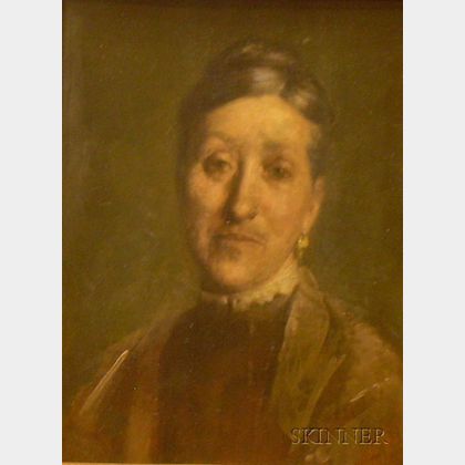Framed Oil on Panel Portrait of Oscara Steffan by Frederick Trapp Friis (American, 1865-1909)