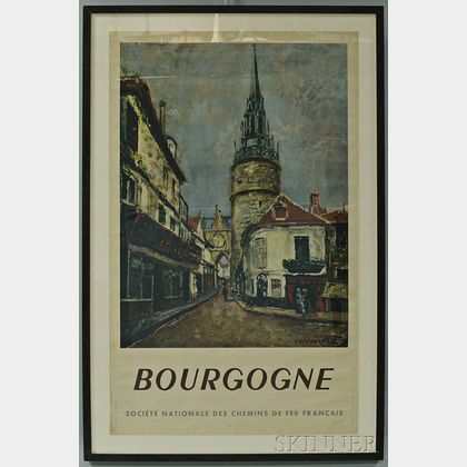 Framed French National Railways Company "Bourgogne" Travel Poster