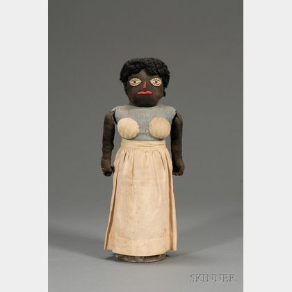 Stuffed Cotton and Wool Figure of a Black Woman