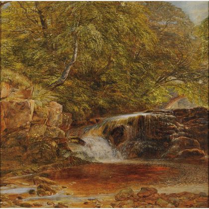 Thomas Creswick (British, 1811-1870) Forest Interior/A Northumberland, England View