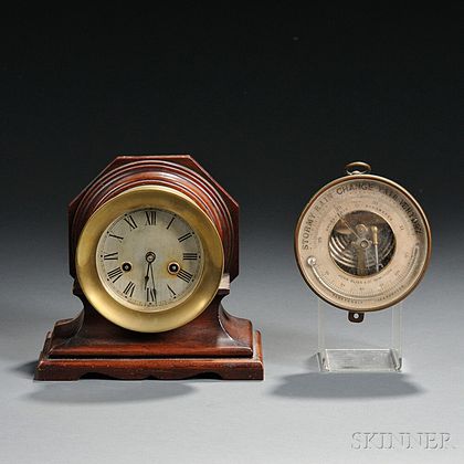 Waterbury Ship's Bell Clock and John Bliss & Co. Holosteric Barometer