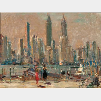 Vladimir Lebedev (Russian/American, 1910-1991) View of the Manhattan Skyline