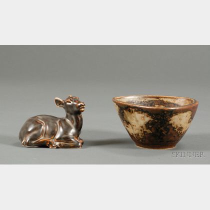 Royal Copenhagen Bowl and Deer Figurine