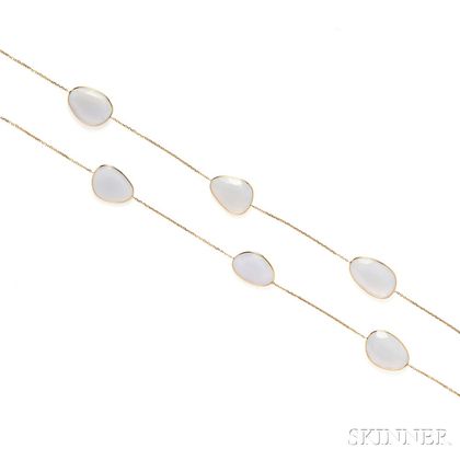 14kt Gold and Dyed Chalcedony Necklace