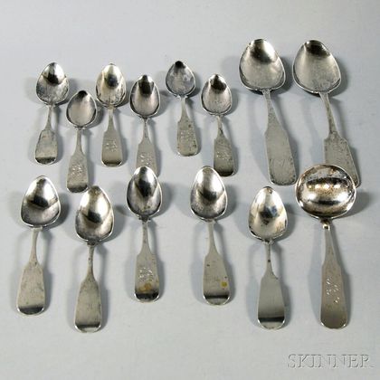 Fourteen Coin Silver Spoons