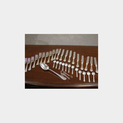 Set of Twenty Gorham Silver Plated Forks and Knives, a Set of Twelve Georg Jensen Sterling Silver Demitasse Spoons, an Old Newbury Craf