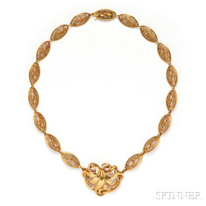 Gold and Seed Pearl Necklace