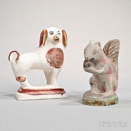 Two Painted Chalkware Figures