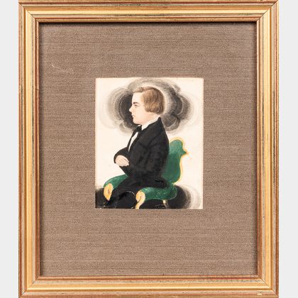 James Sanford Ellsworth (American, 1802/03-1874) Miniature Portrait of a Young Man
