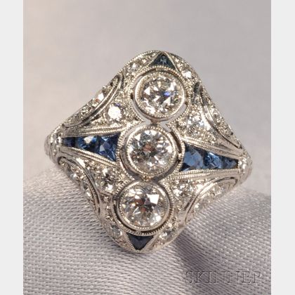 Art Deco Platinum and Diamond Ring