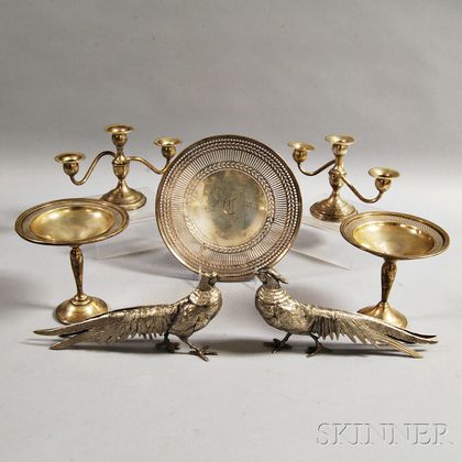 Seven Sterling and Silver-plate Items