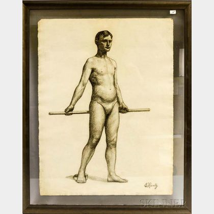 American School, 20th Century Three Academic Male Nude Figure Studies