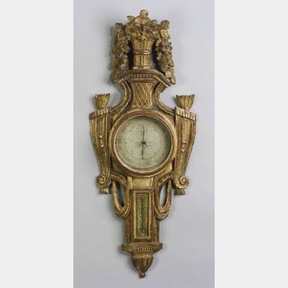 French Louis XV/XVI-style Giltwood Barometer