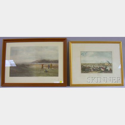 Lot of Two Framed Sporting and Panoramic Landscape Prints