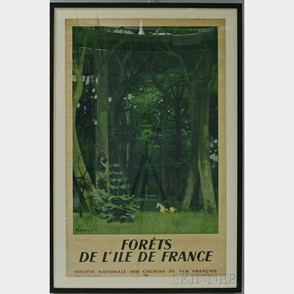 Framed French National Railways Company "Forêts de L'ile de France" Travel Poster