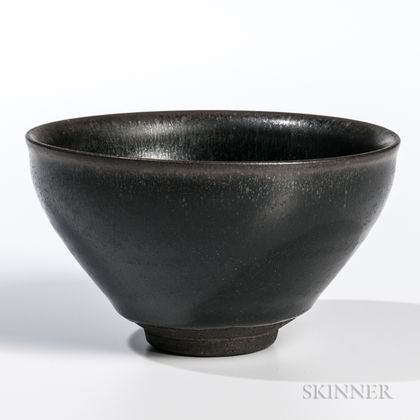 Hare's Fur-glazed Stoneware Tea Bowl